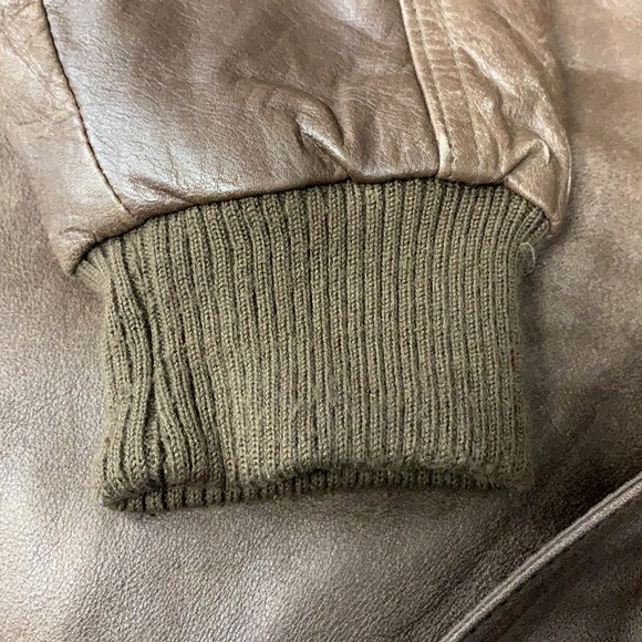 Vintage Brown Genuine Leather Men's Full Zip Bomber Jacket Top Gun Maverick XL - Picture 13 of 14